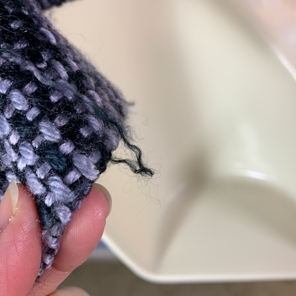 Nick & Mo Petite medium black gray chunky knit tweed fringe black jacket boucle - Picture 4 of 10